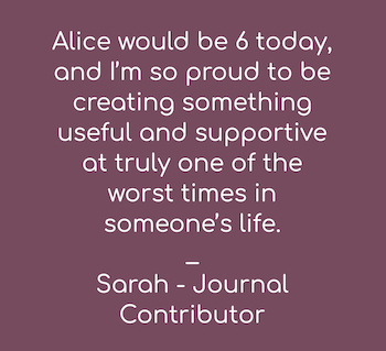 This New Journal Hopes To Support Parents Experiencing Miscarriage & Baby Loss sarah